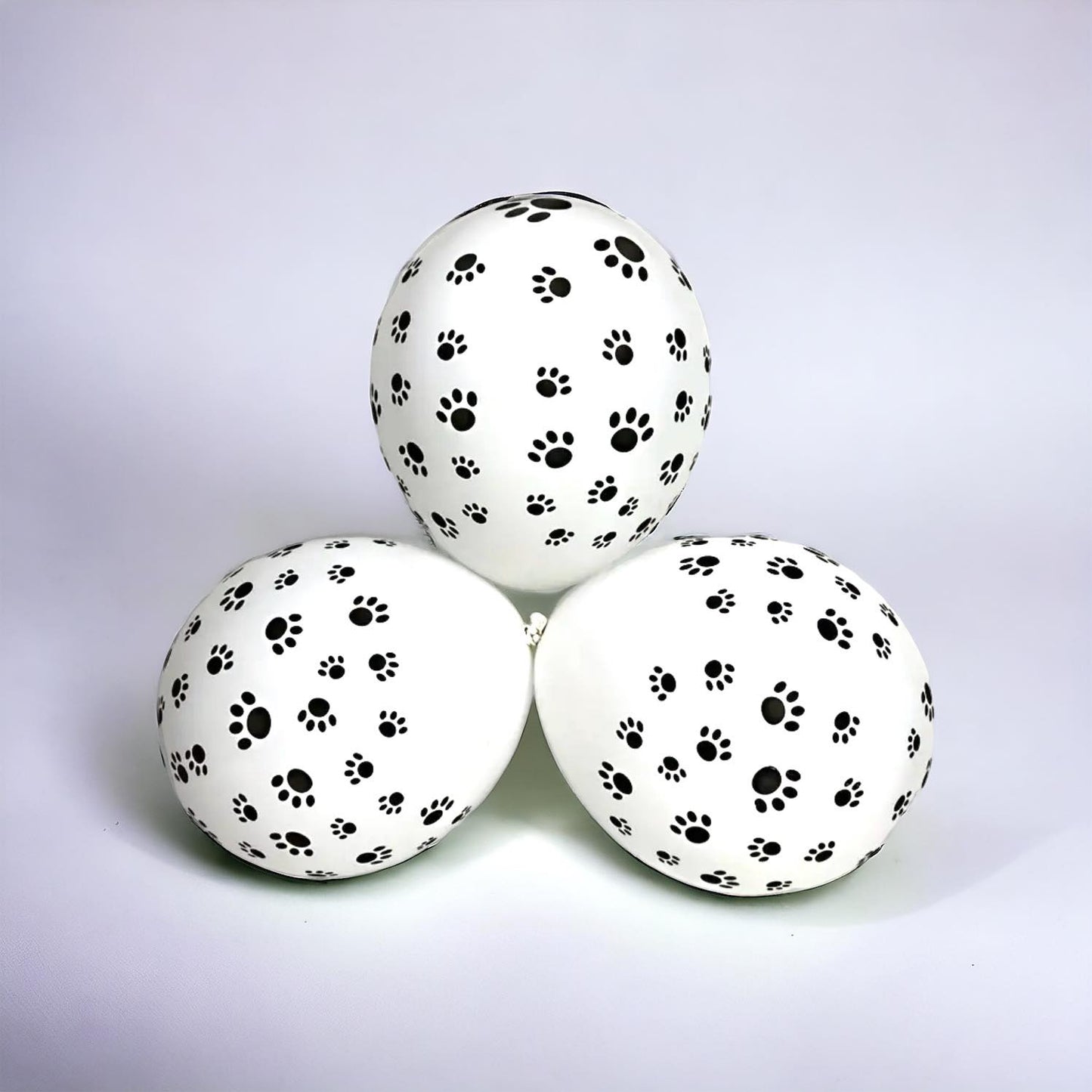 Black Paw on White Latex Balloons