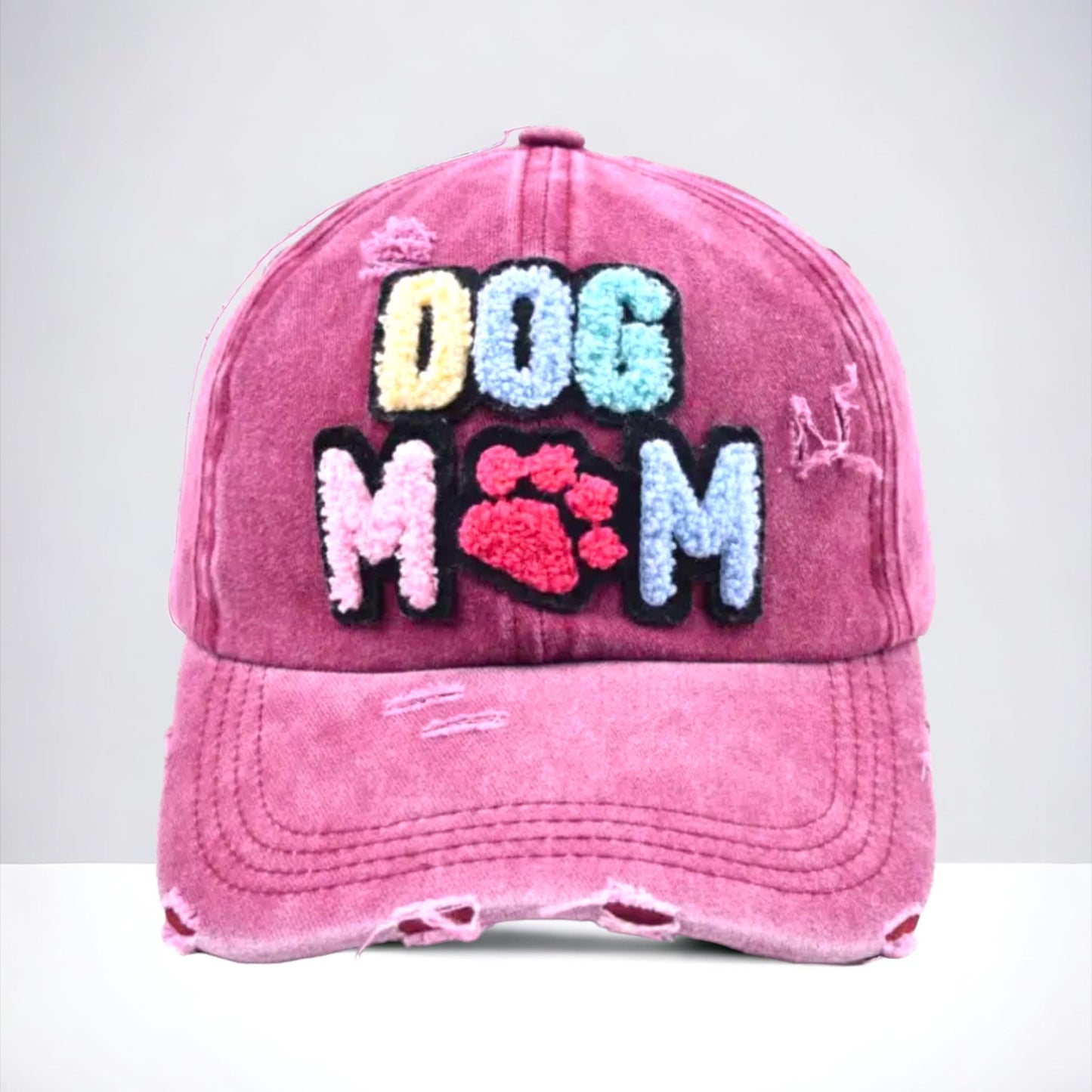Distressed Dog Mom Hat