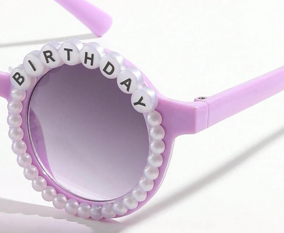 Lilac Happy Birthday Sunglasses
