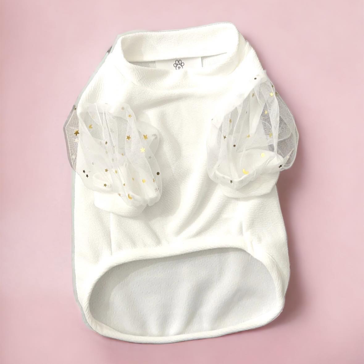 Moon & Stars Sleeve White Top