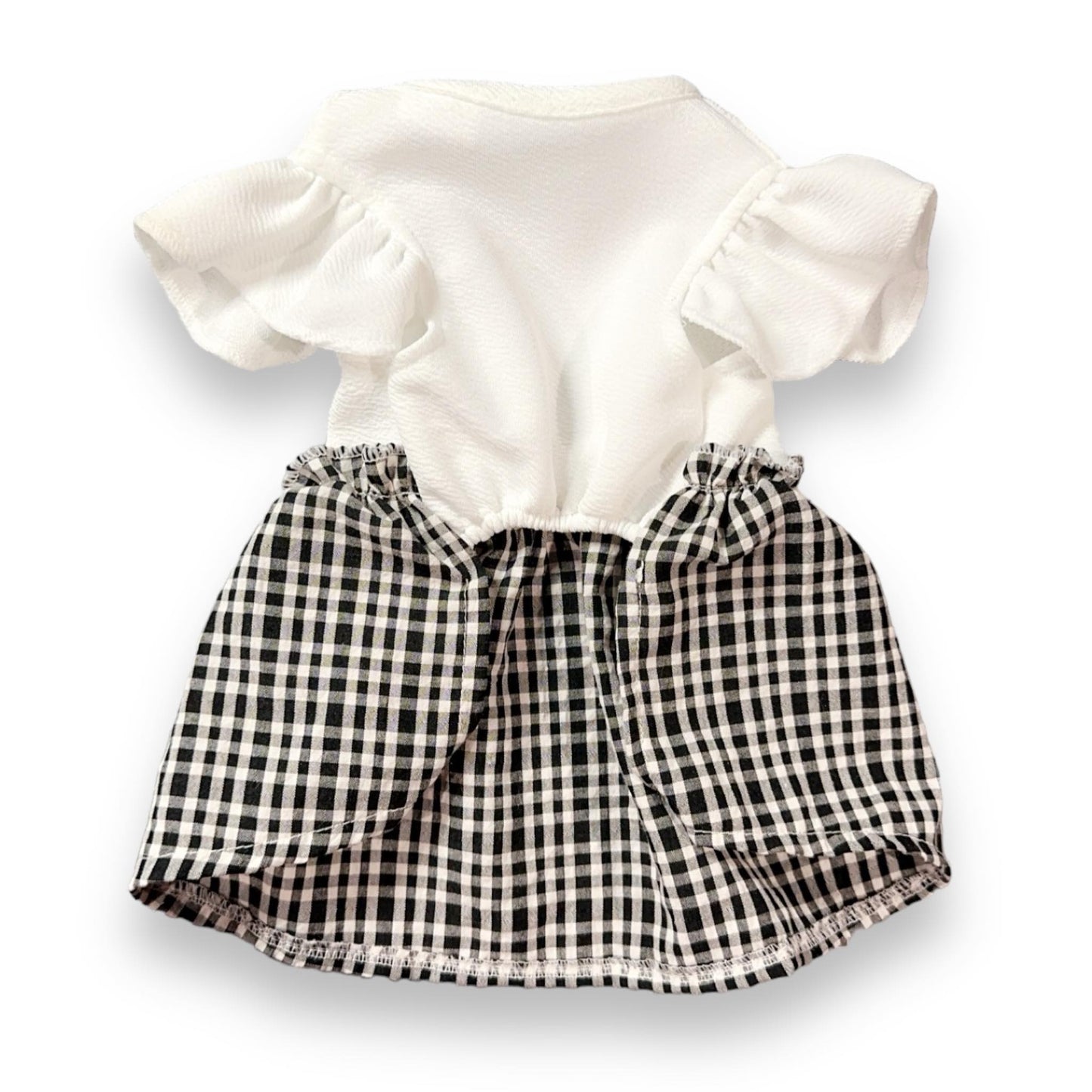 B&W Checkered Dress Red Bow