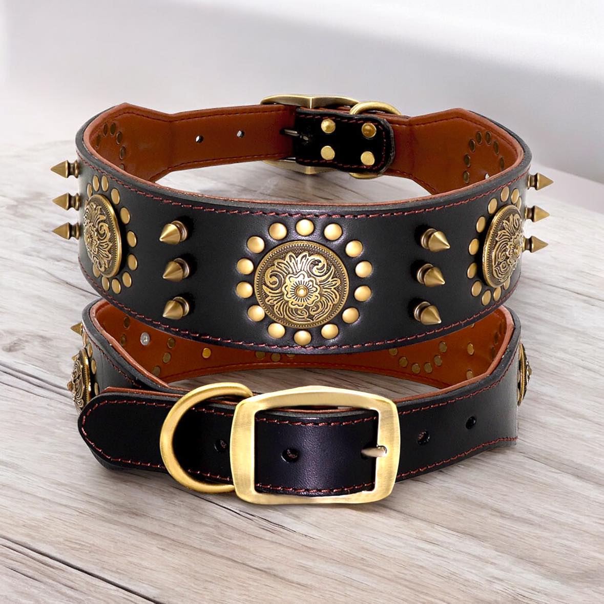 Spiked Leather Collar