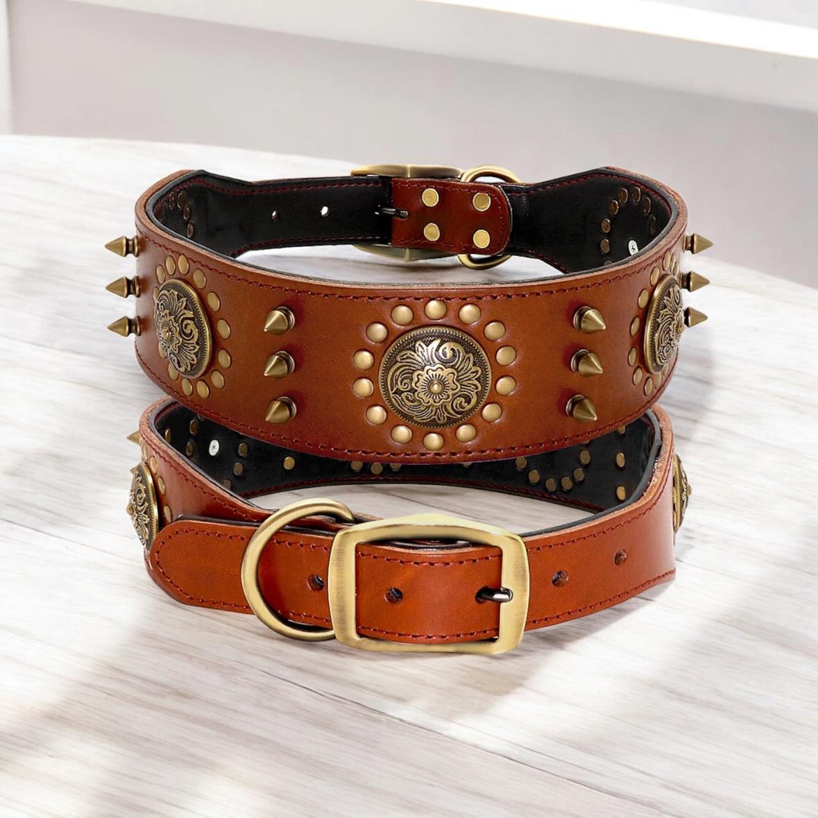 Spiked Leather Collar