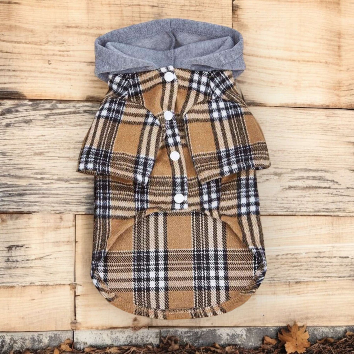 Brown Flannel Hoodie