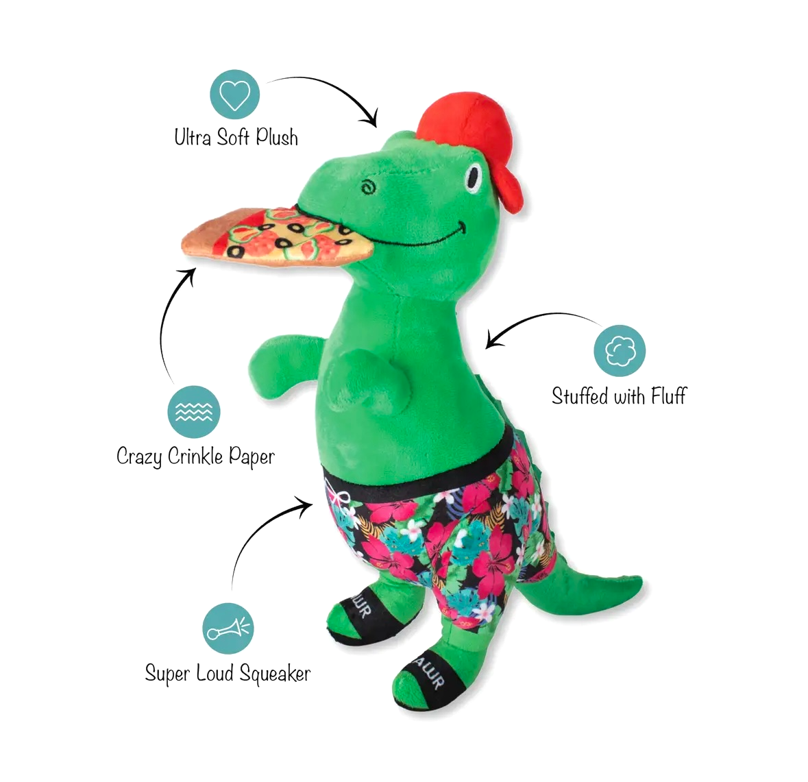 PizzaSaurus Rex Dog Toy