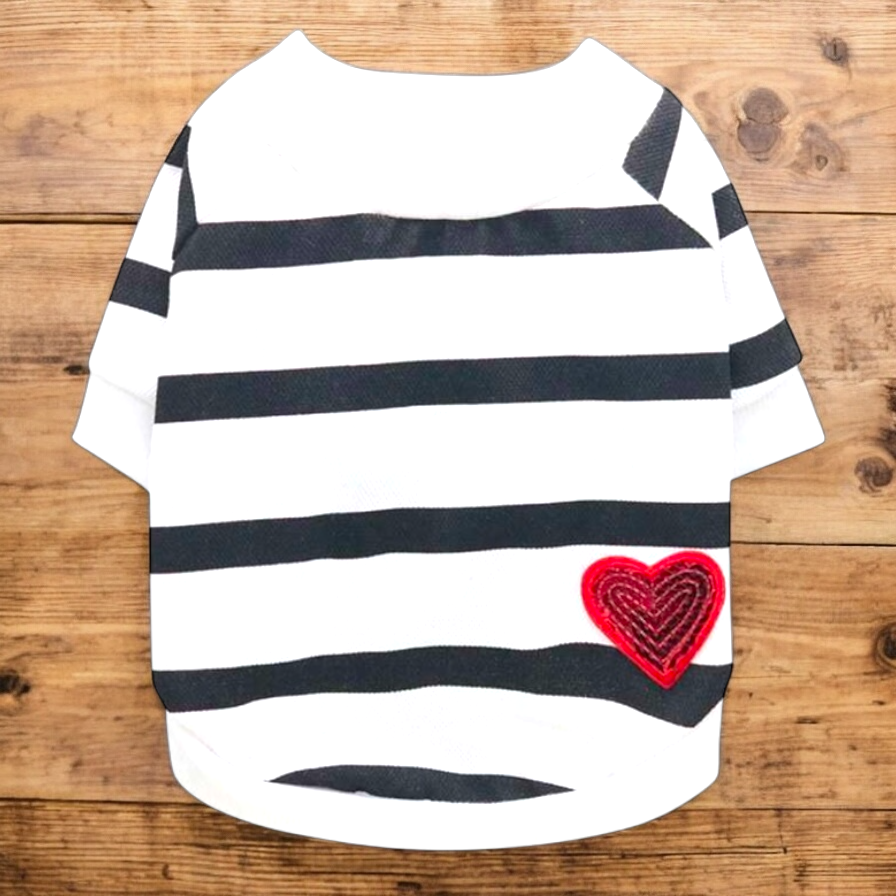 Black Stripe Heart Shirt
