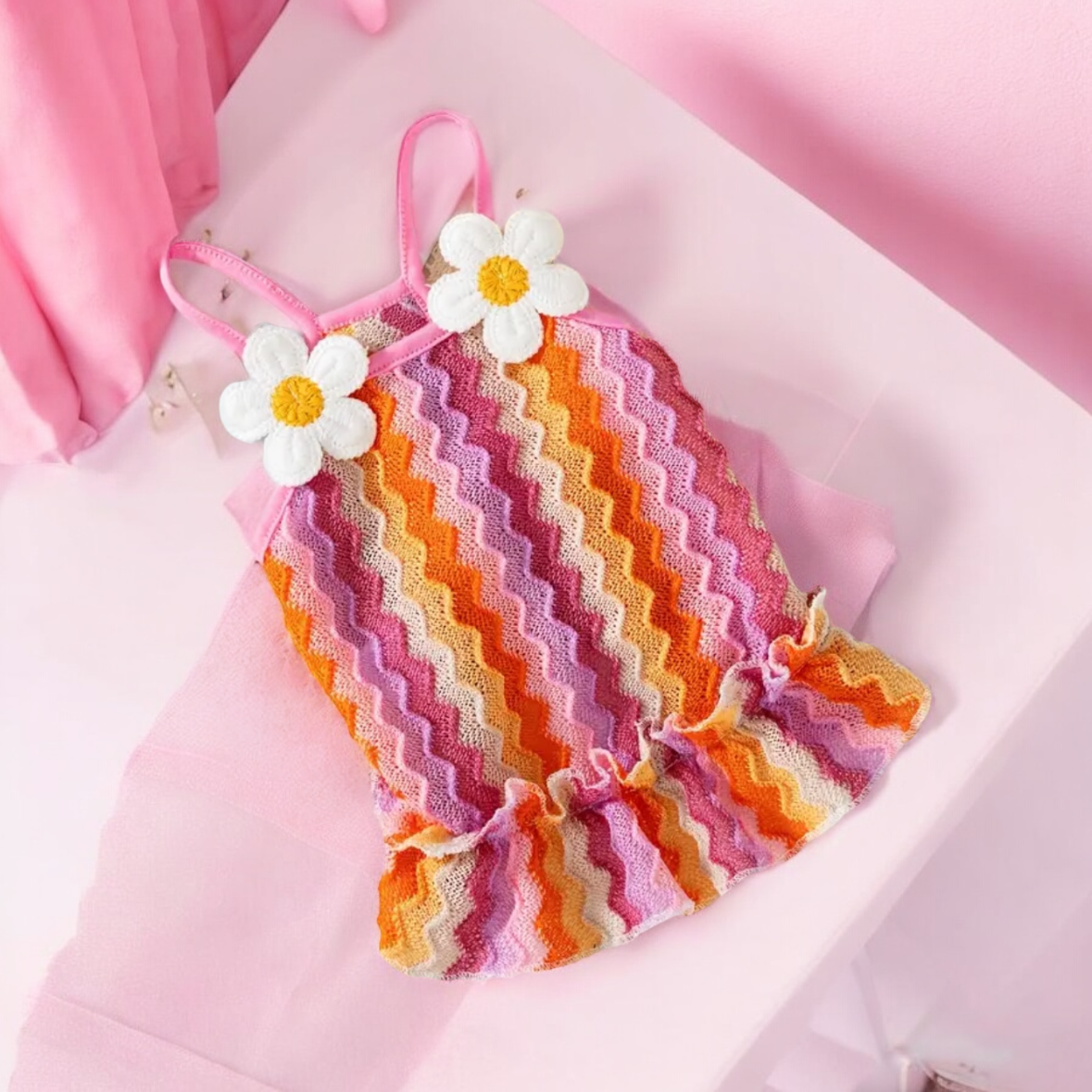 Zig Zag Striped Sun Dress