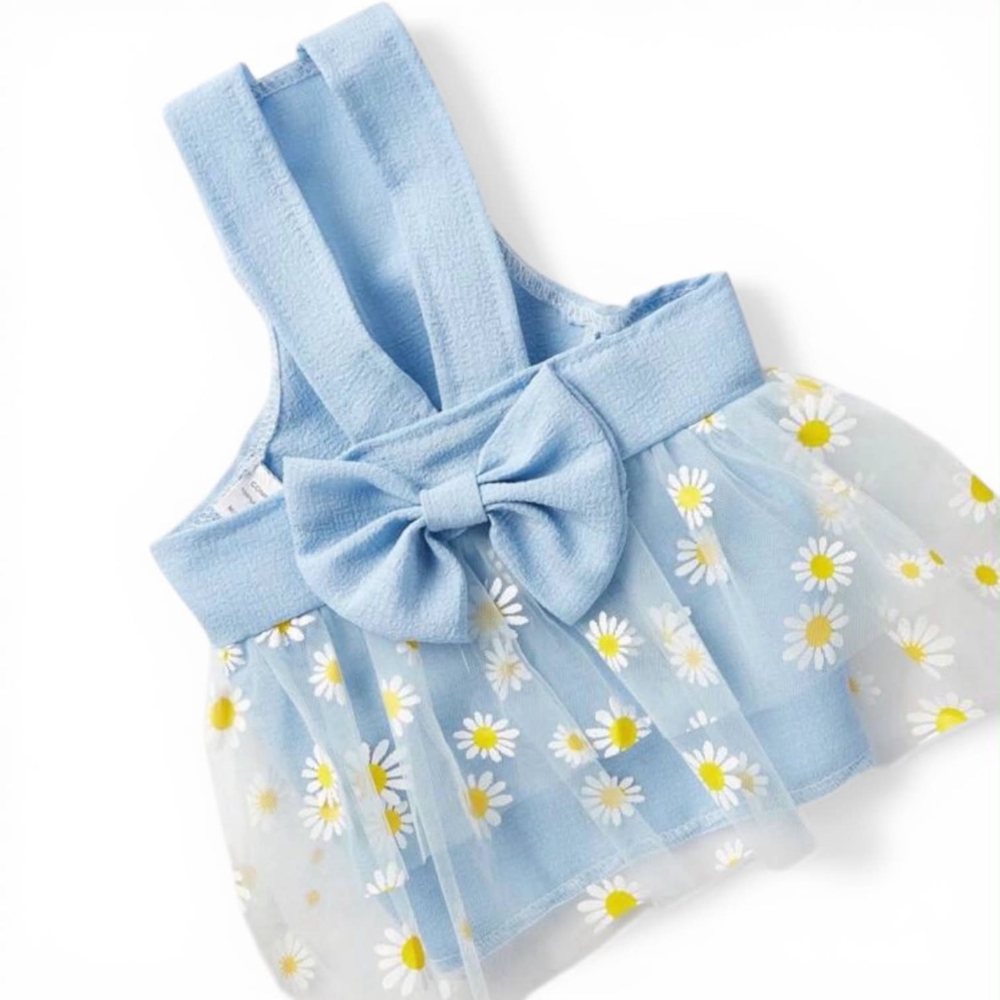 Blue Strap Dress with Daisies
