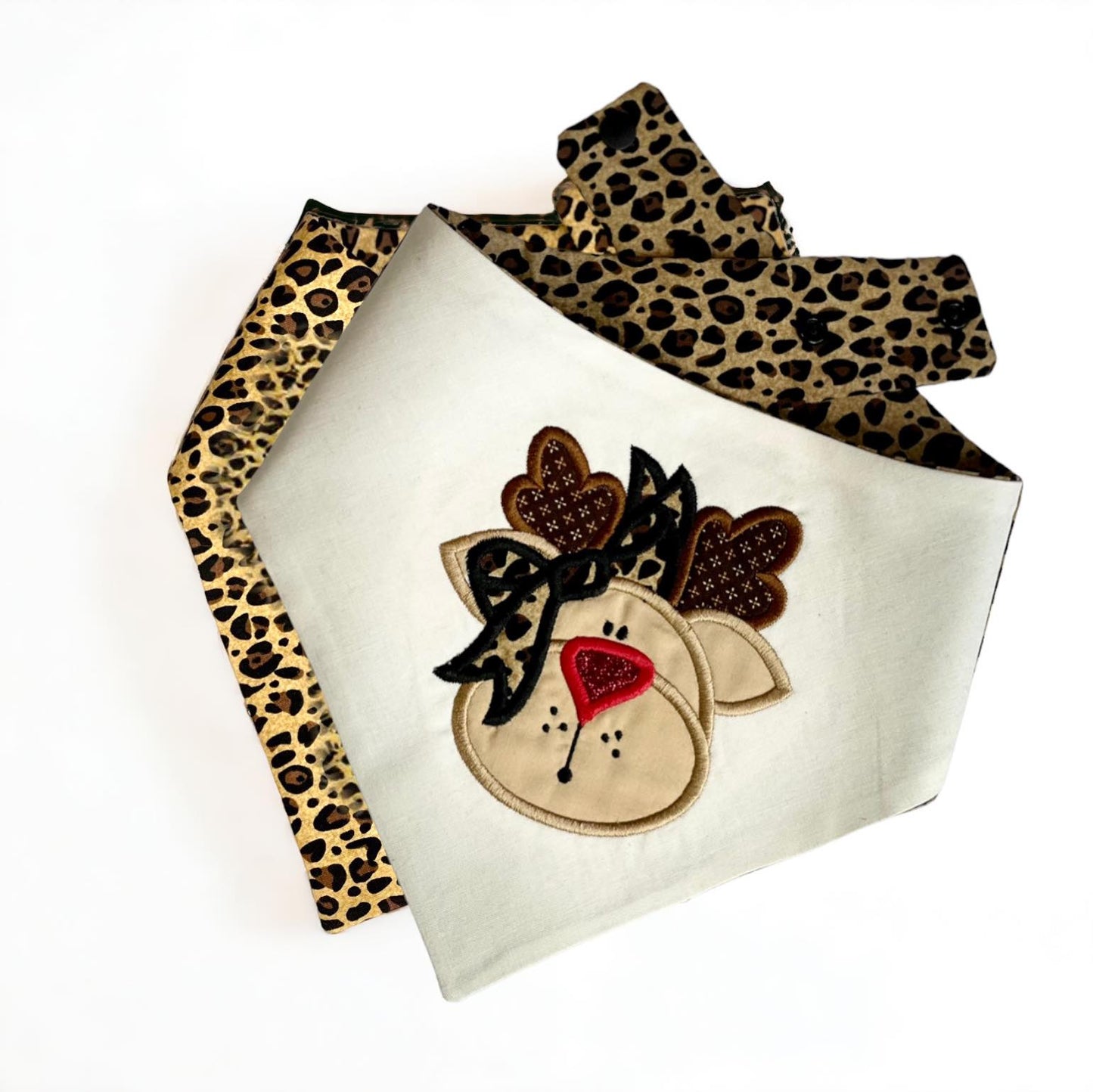 Cheetah Bow Reindeer Bandana