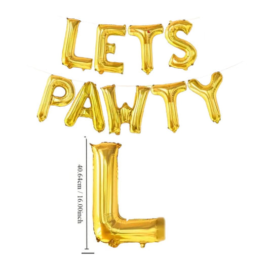 9pcs Let's Pawty Balloon Banner
