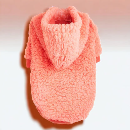 Coral Fluffy Sherpa Hoodie