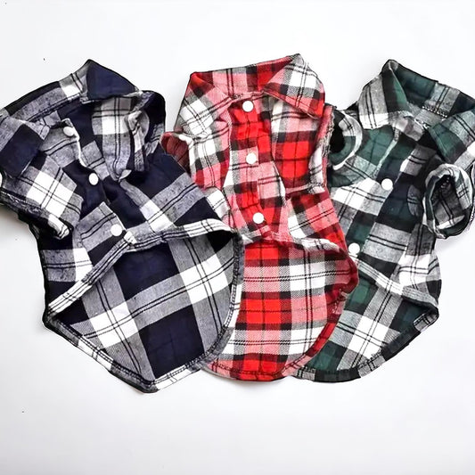 Plaid Dog Flannel Shirt