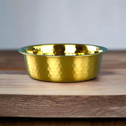 Durable Stainless Steel Golden Pet Bowls