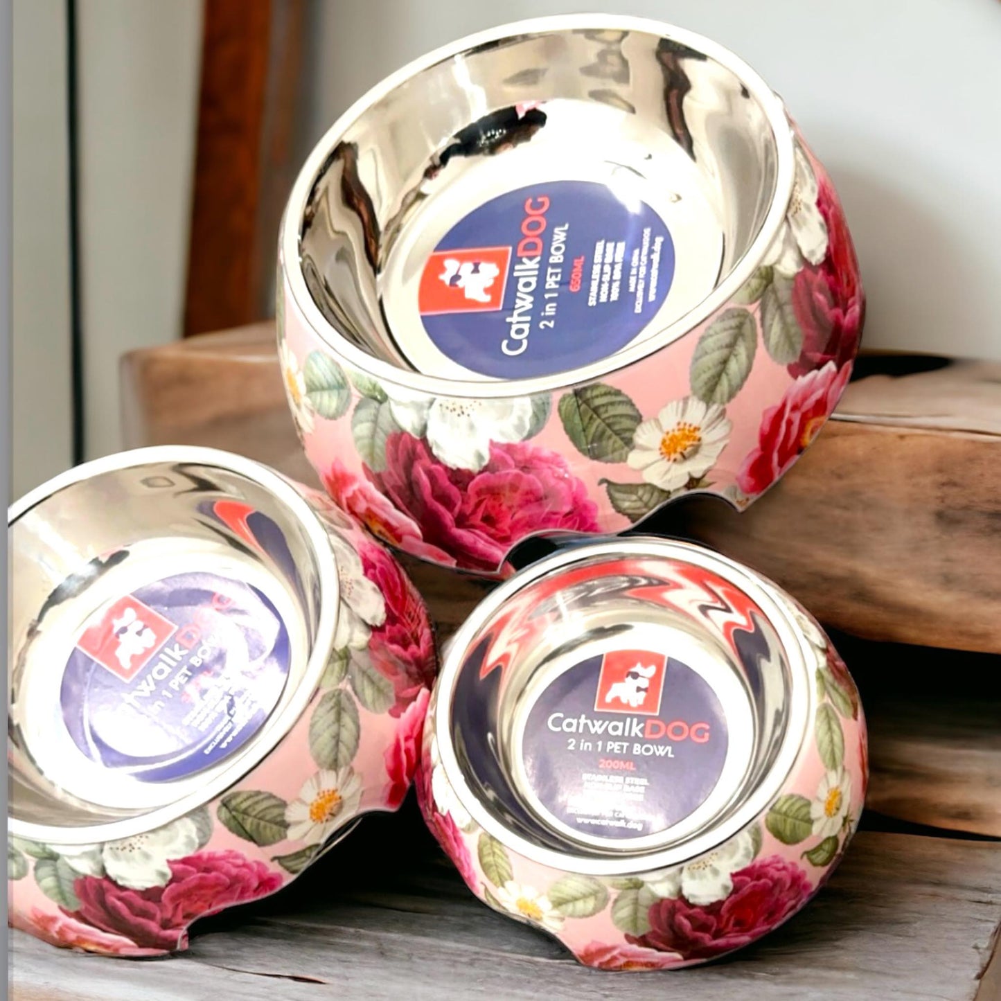 Roses & Daisies Catwallk Pet Bowls