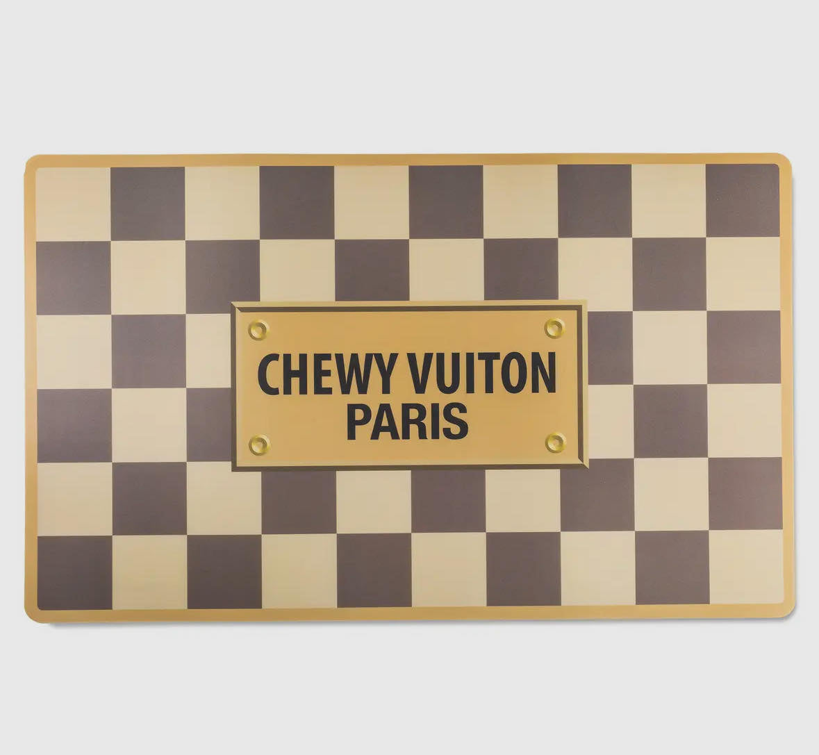 Checker Chewy Vuiton Pet Bowl Placemat