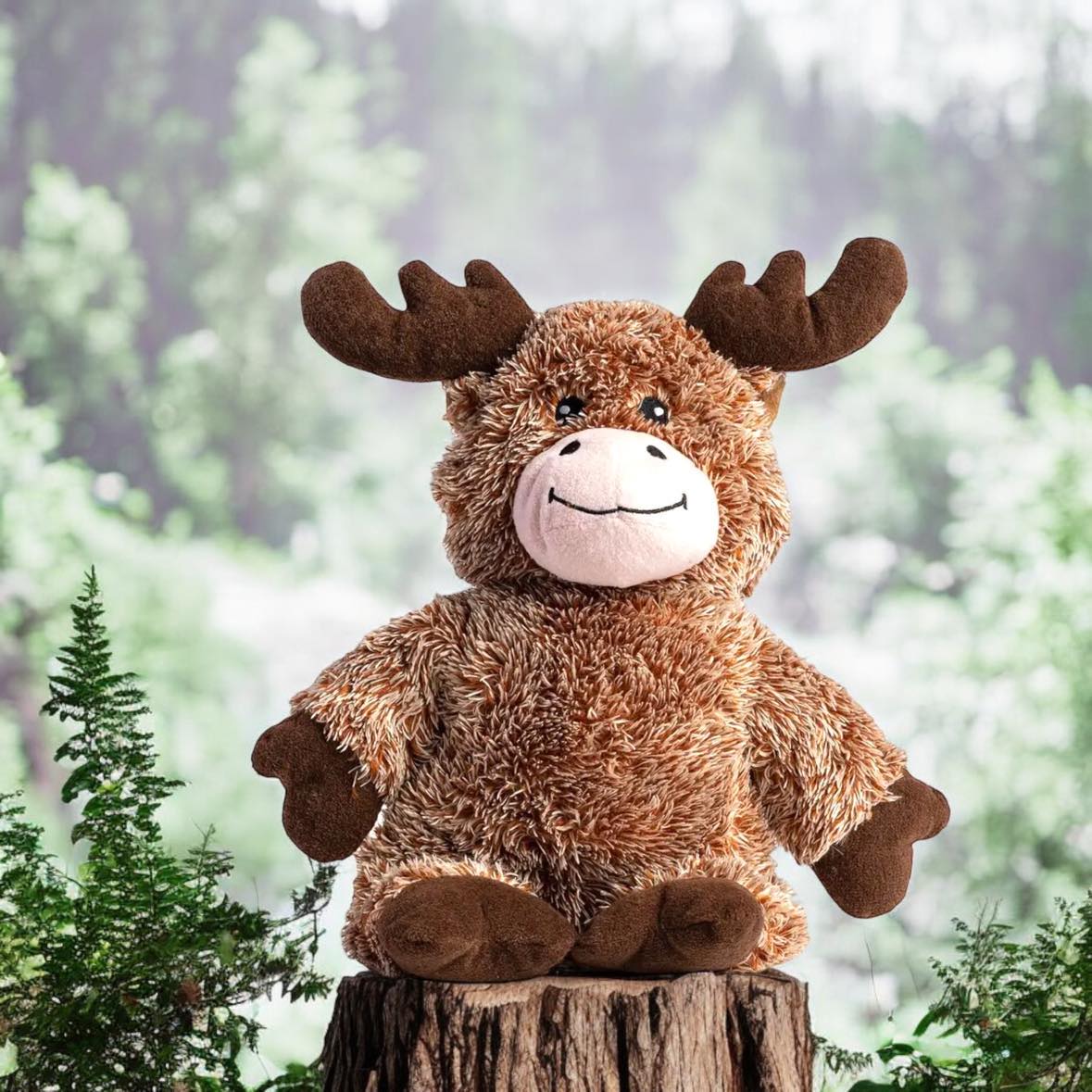 Fluffy Moose Plush Dog Toy