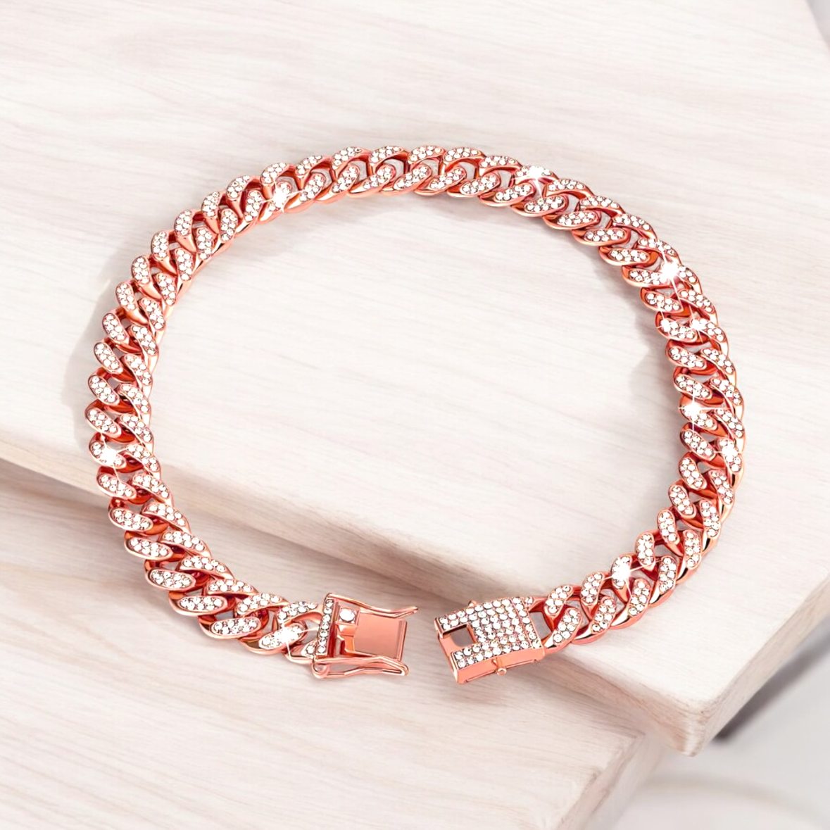 Rose Gold Rhinestone Collar