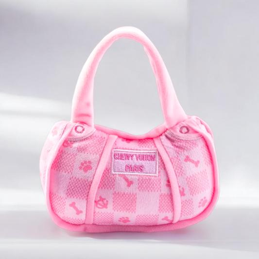 Pink Checkered Chewy Vuiton Purse