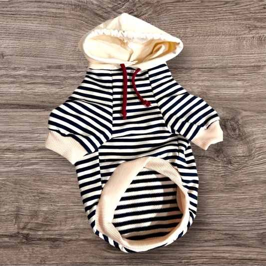 Tan & Black Striped Hoodie