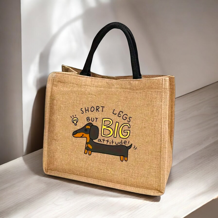 Primitives By Kathy I Love My Dachshund Tote Bag – 14" X 15.5", Cotton, Multi Color